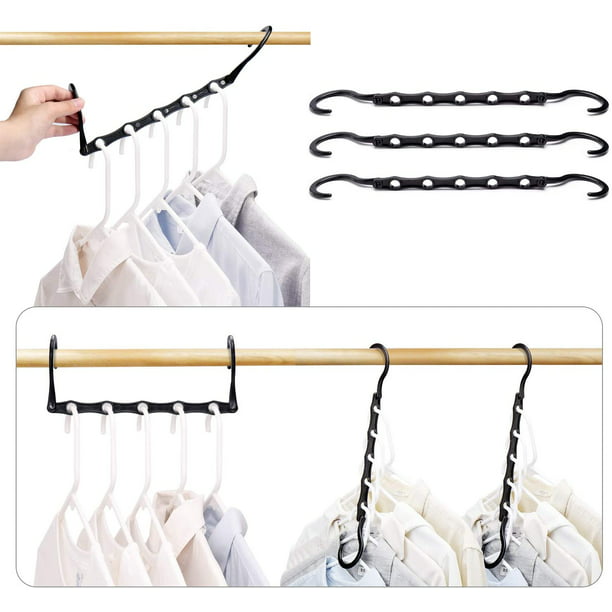 Black Hanger Organizer for Dorms Apartments Small Closet Sturdy Plastic Space Saver Hangers for Heavy Clothes iYourHouse Space Saving Hangers Magic Hangers 10 Pack